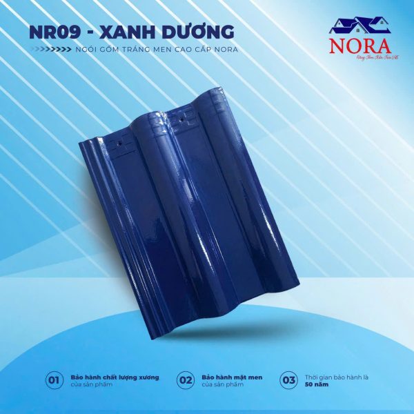 Ngói tráng men Nora ngói men màu xanh dương