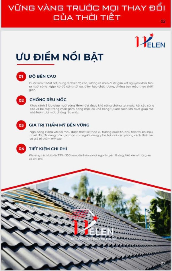 Ngói tráng men Helen HL01 ngói sóng – Màu xanh tím than đẳng cấp, bền màu vượt trội - Hình ảnh 4