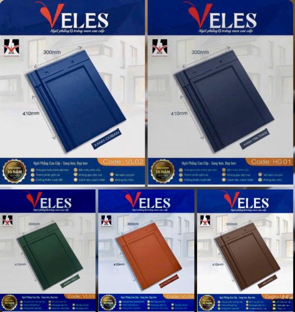 Ngói Phẳng Tráng Men cao cấp Veles G – Mã HG05 Màu Nâu Cafe - Ảnh 4