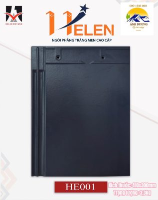 🌟 Ngói Phẳng Tráng Men Helen Màu Xanh Tím Than HE01 – Sang Trọng & Hiện Đại