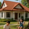 nha biet thu san vuon lop ngoi phang mau do