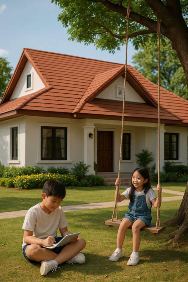 nha biet thu san vuon lop ngoi phang mau do