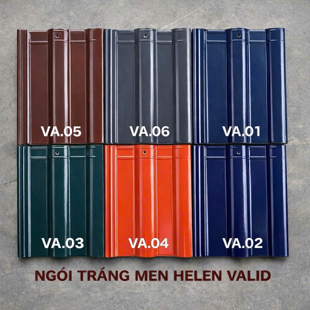 Ngói tráng men Helen Valid, ngói tráng men dạng sóng, ngói sóng tráng men