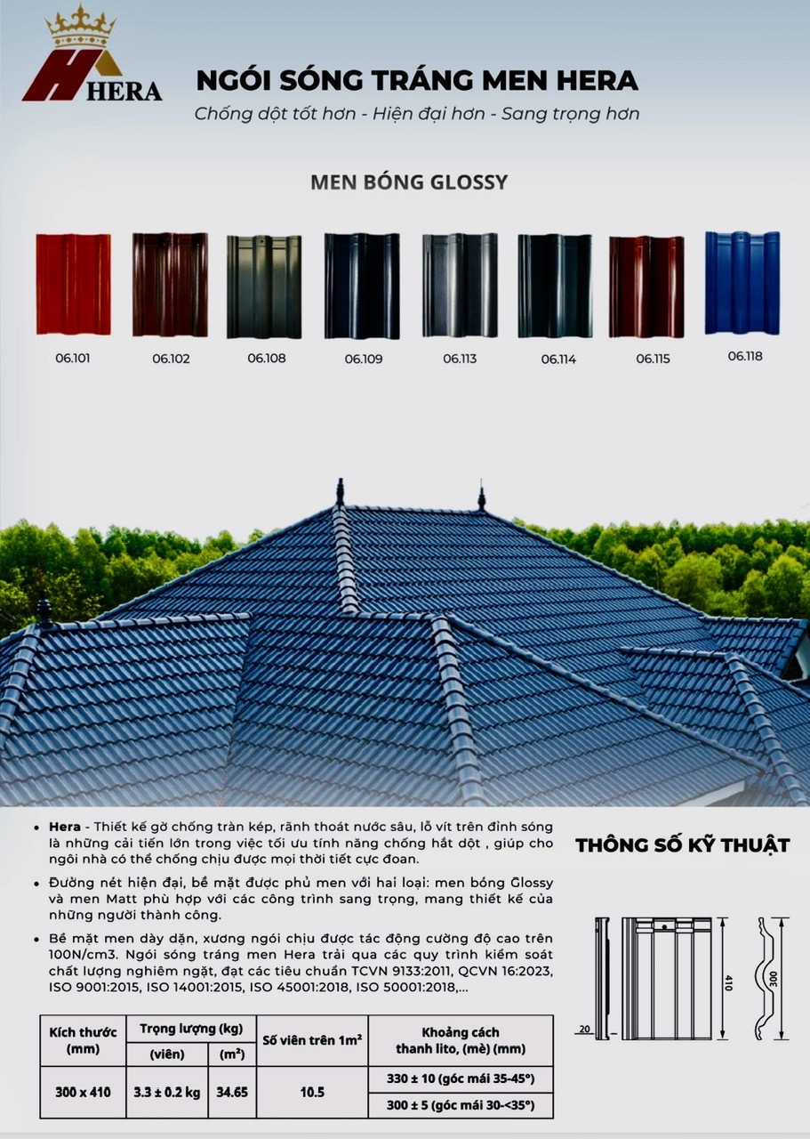 Giá Ngói Tráng Men HERA PRIME 2026 – Báo Giá Mới Nhất