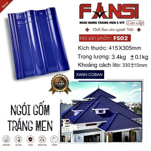 Ngói tráng men cao cấp FANSI – Độ bền vượt thời gian – Bảo hành lên đến 35 năm Ngói FANSI được nung ở nhiệt độ cao, kết hợp lớp men cao cấp giúp sản phẩm: • Không cong vênh, không nứt vỡ • Chịu được thời tiết khắc nghiệt • Độ bền màu cực cao theo thời gian