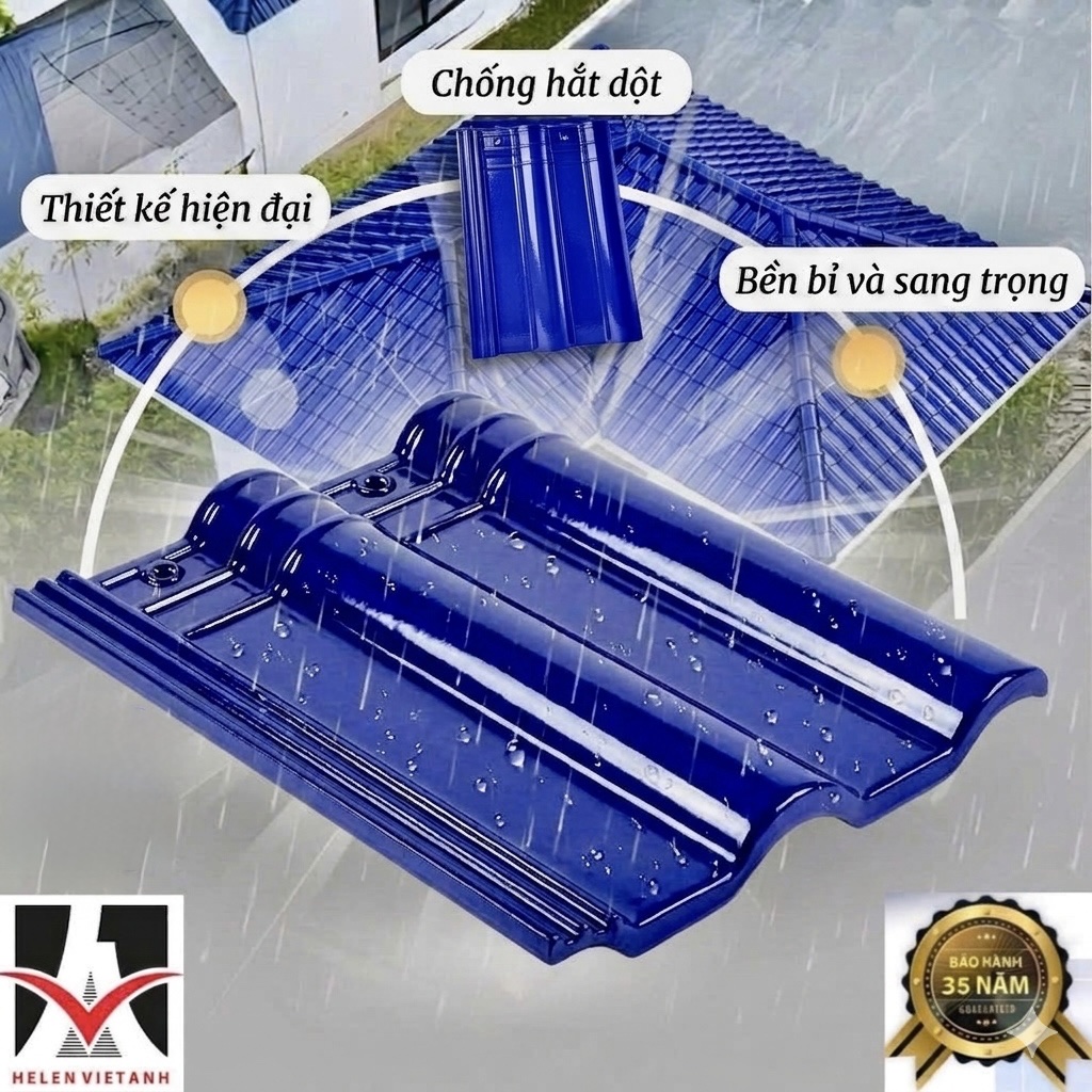 Ngói Tráng Men Cao Cấp FANSI FS02 Màu Xanh Coban – Lựa Chọn Hoàn Hảo Cho Mái Nhà Sang Trọng
