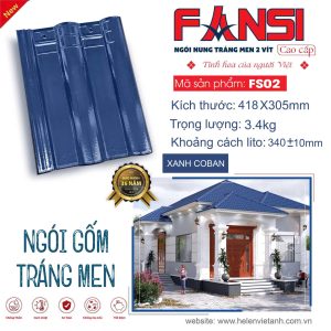Ngói Tráng Men Cao Cấp FANSI FS02 Màu Xanh Coban – Lựa Chọn Hoàn Hảo Cho Mái Nhà Sang Trọng