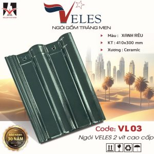 NGÓI TRÁNG MEN VELES VL.03 MÀU XANH RÊU – LỰA CHỌN CAO CẤP CHO MÁI NHÀ HIỆN ĐẠI