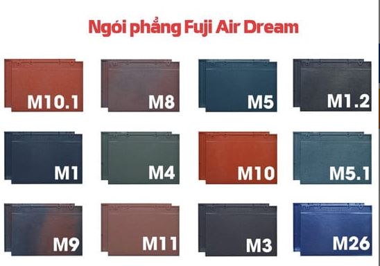 Ngói phẳng Fuji và các màu sắc