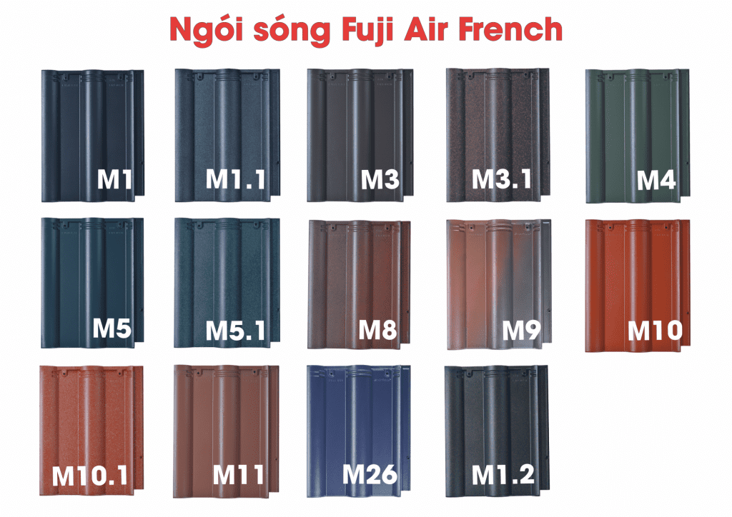 Ngói sóng Fuji và các màu sắc